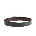 Men Black & Brown Textured Reversible Leather Belt