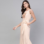 Women Off-White & Beige Printed Basic Jumpsuit